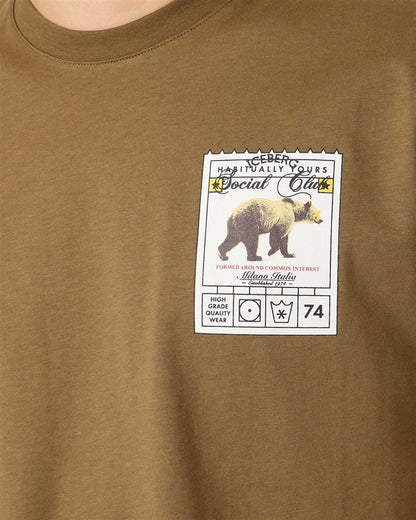 T-Shirt Iceberg con stampa orso uomo