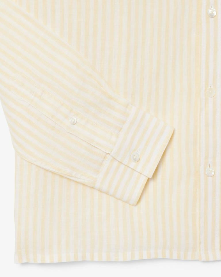 Camicia Lacoste regular in lino a strisce uomo