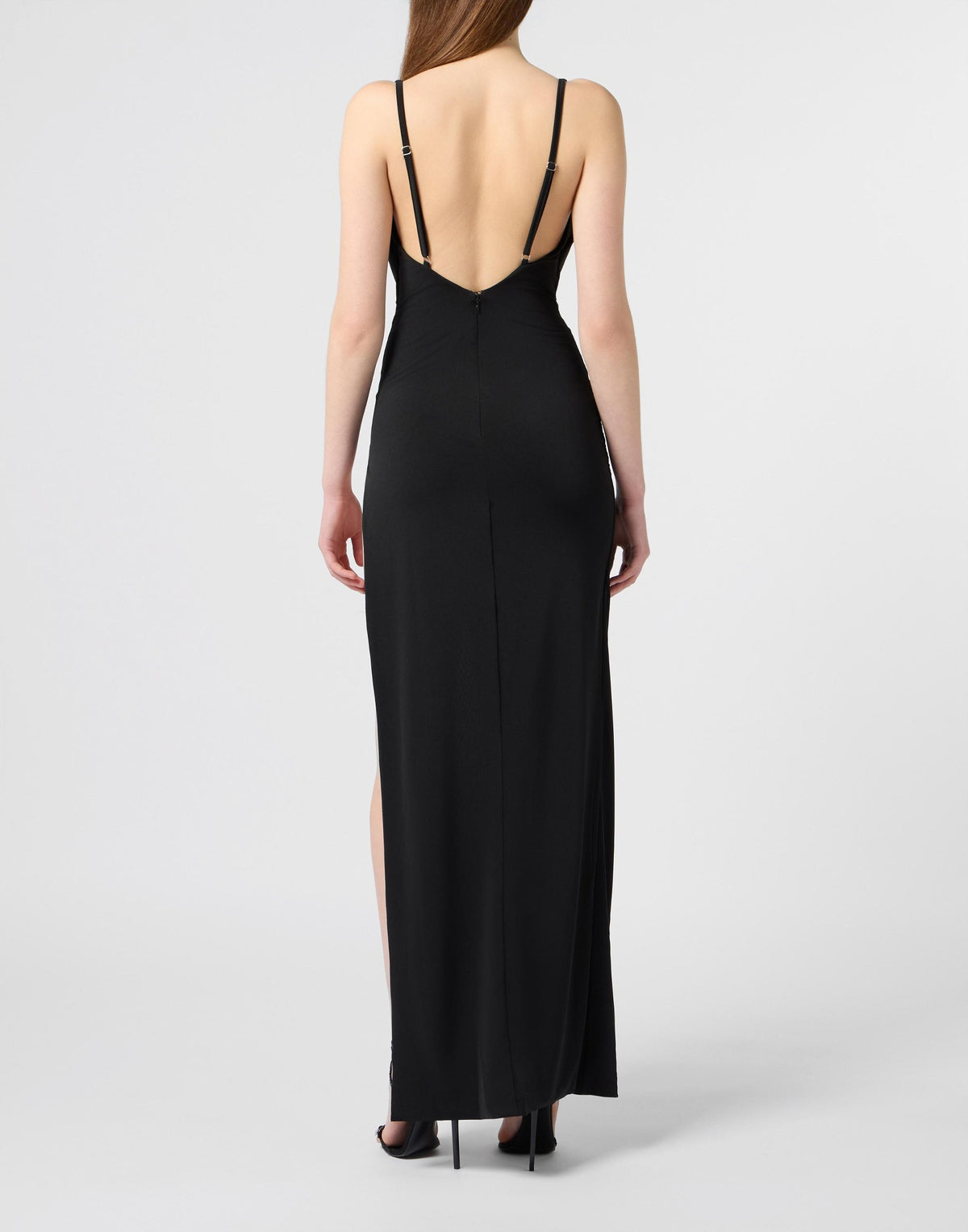 Abito Philipp Plein "Long Dress Signature" con dettaglio gioiello