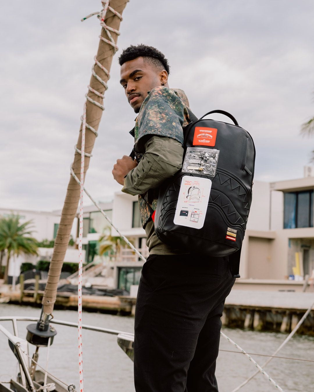 Zaino Sprayground nero SAMPLE ROOM SHARK BACKPACK