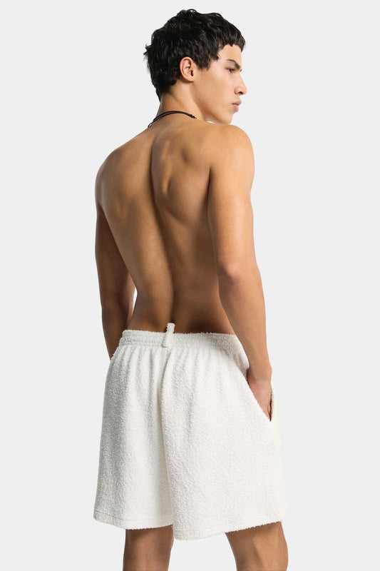 Bermuda Dsquared2 in spugna con logo a contrasto uomo