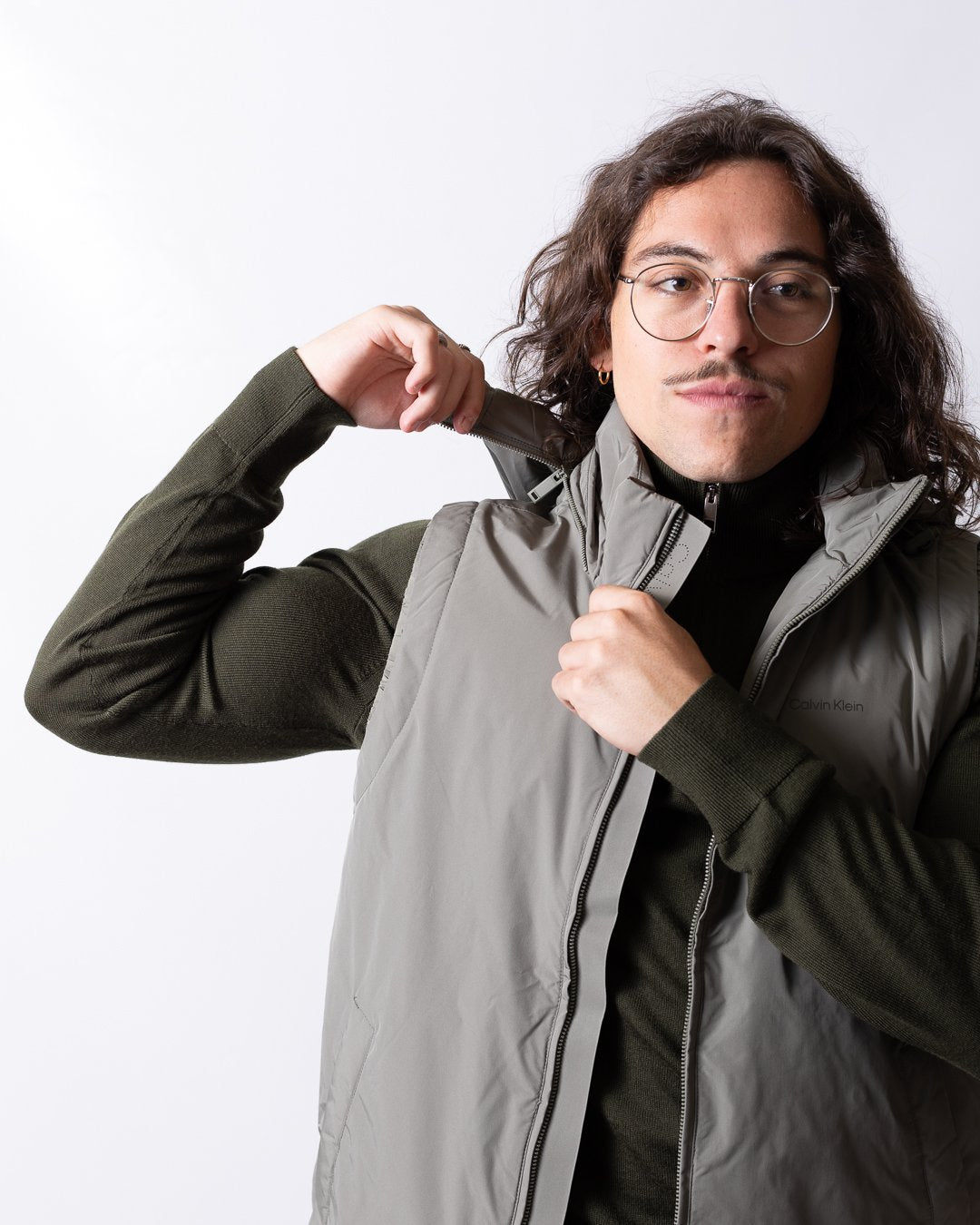 Gilet Calvin Klein in nylon con cappuccio uomo