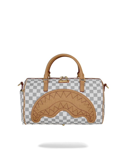 Borsa Sprayground bianco EMBOSSED CREAM CHECK MINI DUFFLE