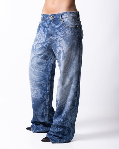 Jeans Just Cavalli loose con stampa allover 