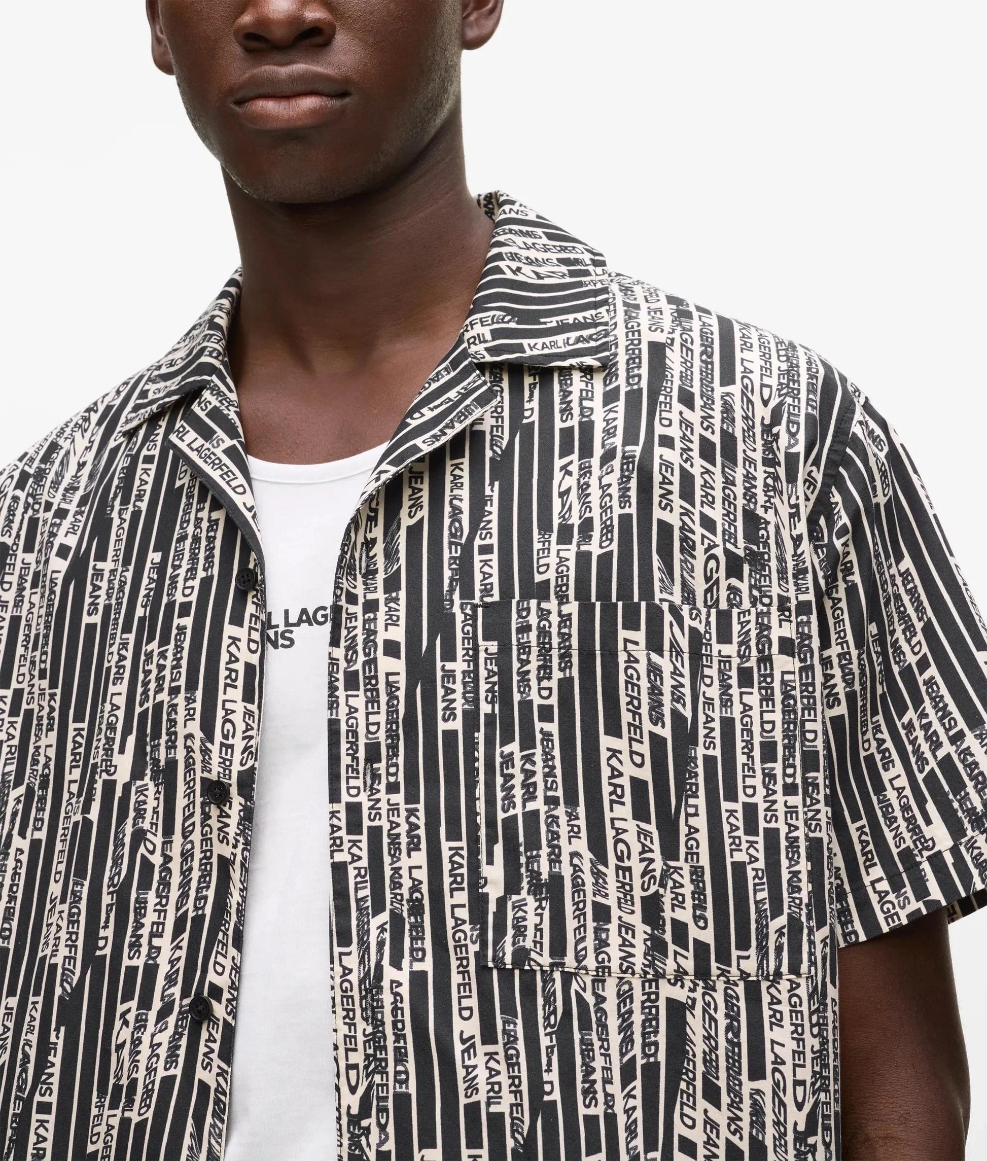 Camicia Karl Lagerfeld Jeans con stampa logata all-over uomo