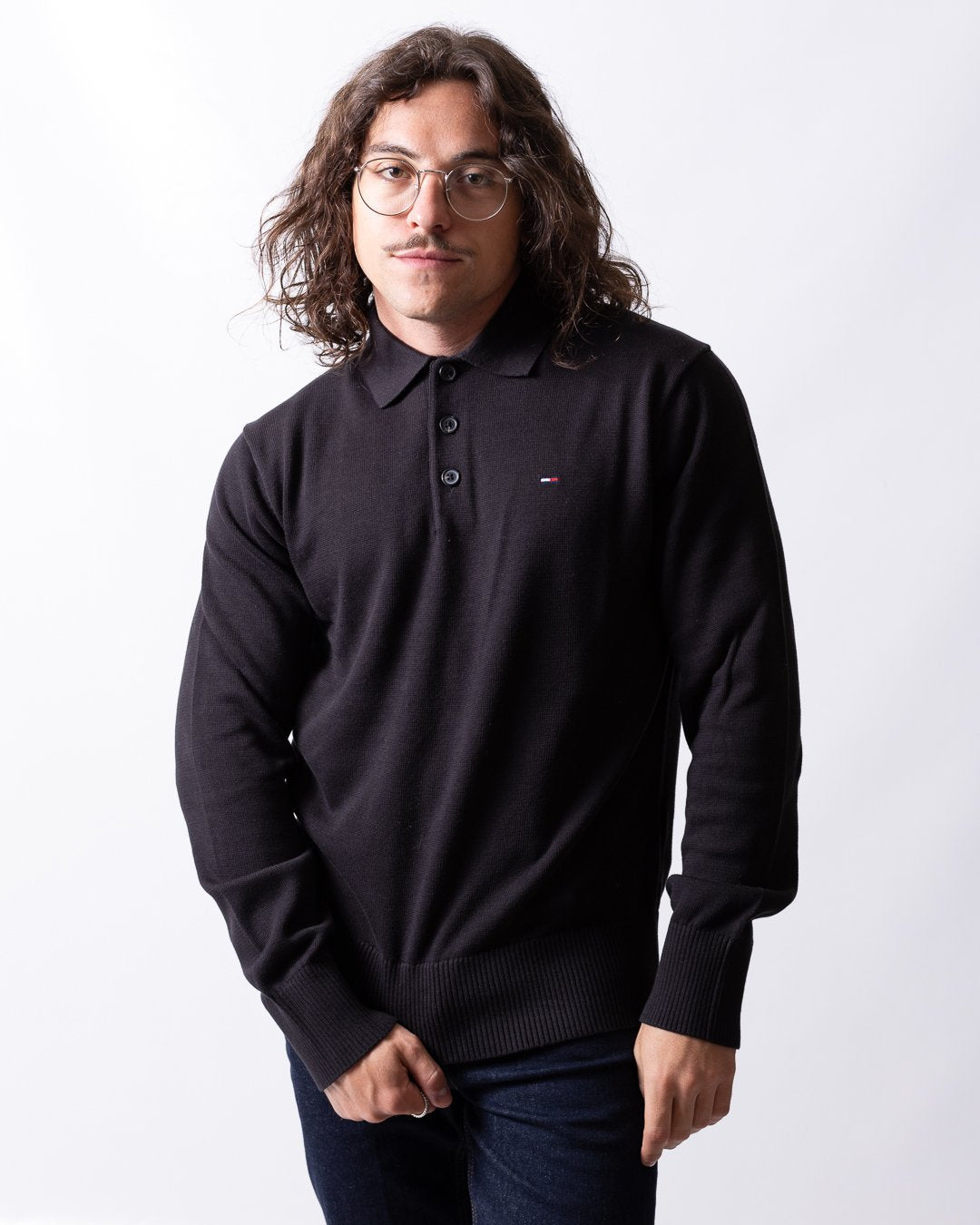 Maglia Tommy Jeans polo con logo flag uomo