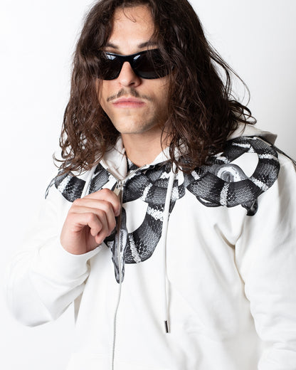 Felpa Marcelo Burlon fullzip con cappuccio "Black Snake" uomo