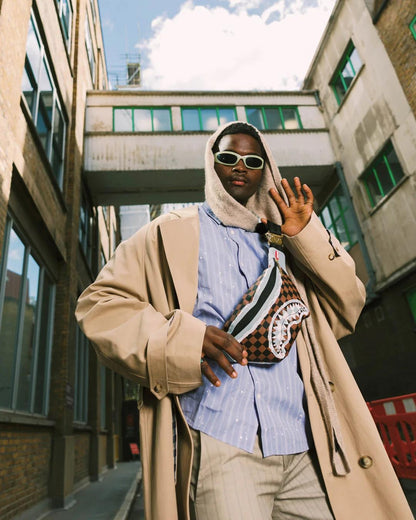 Marsupio Sprayground marrone "CREAM AND BROWN TEAR CHECK SAVVY CROSSBODY"