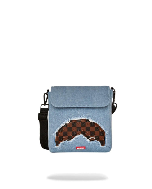 Tracolla Sprayground denim shark messanger sling