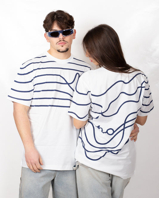 T-Shirt Moschino con stampa a righe 