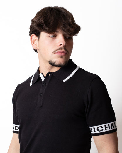 Polo Richmond X in maglia con bande logate uomo