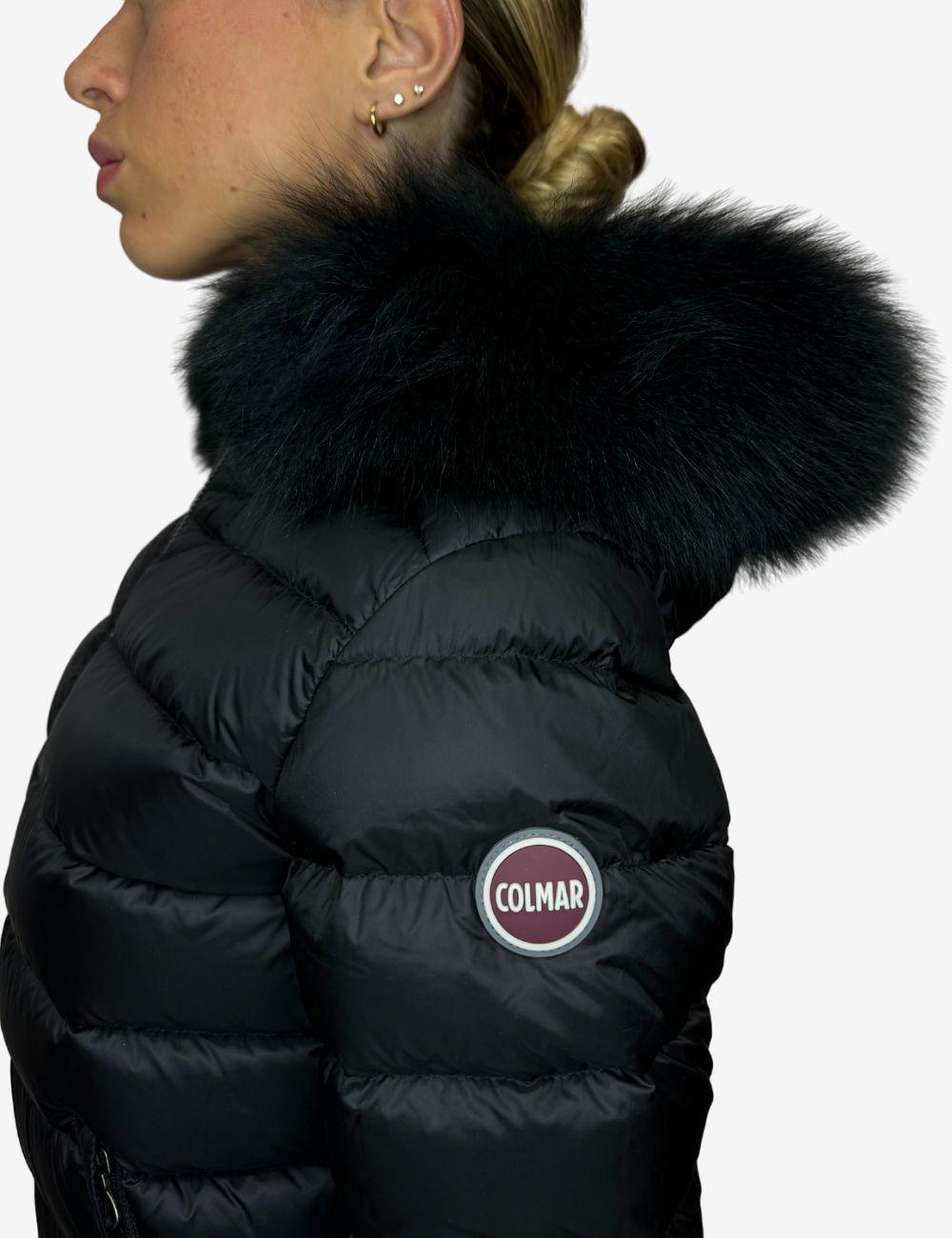 Giubbino Colmar Con Cappuccio In Pelliccia Piumino Cangiante