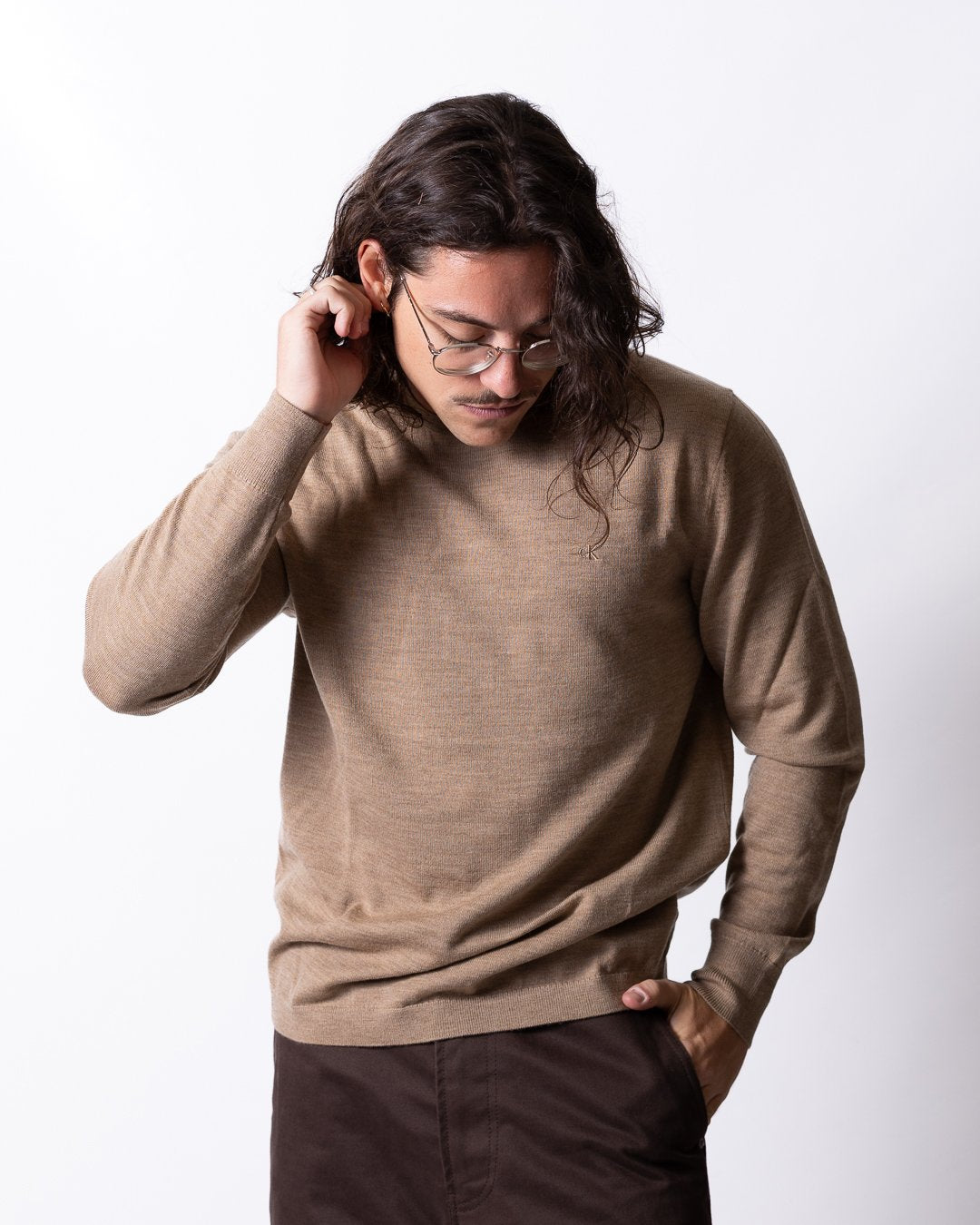 Maglia Calvin Klein girocollo in lana merino uomo