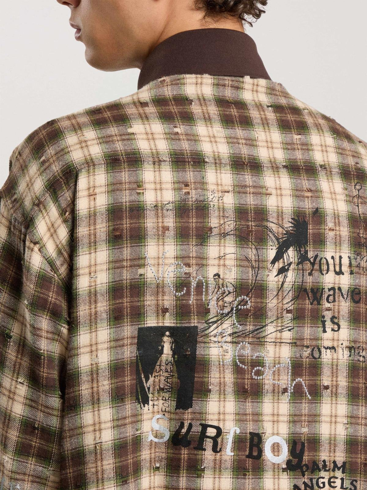Camicia Palm Angels in flanella "Surfer Dream" uomo