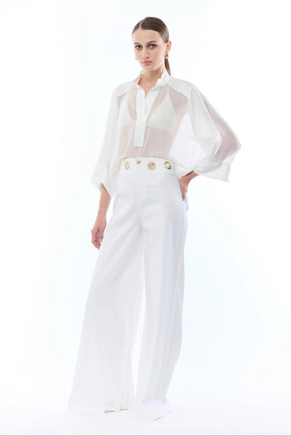 Jeans Nenette wide-leg con occhielli donna