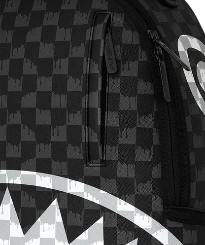 Zaino Sprayground nero BLACK AND WHITE DRIP CHECK SHARK BACKPACK 