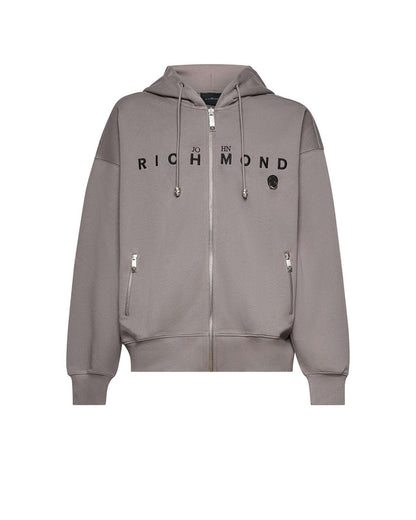 Felpa John Richmond fullzip con cappuccio "Piercing" uomo