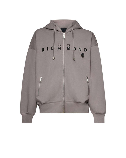 Felpa John Richmond fullzip con cappuccio "Piercing" uomo