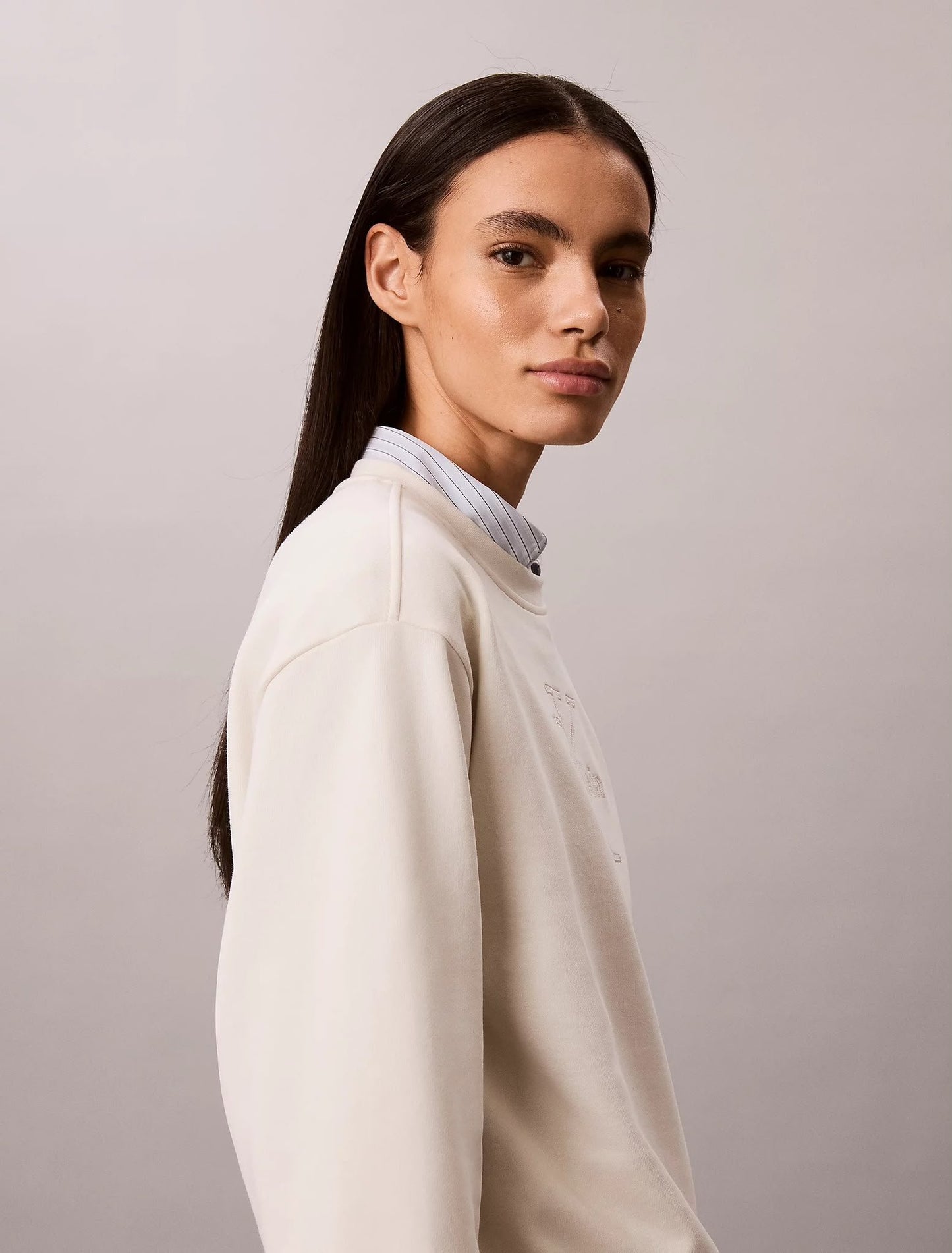 Felpa Calvin Klein girocollo "Embroidery Logo" donna