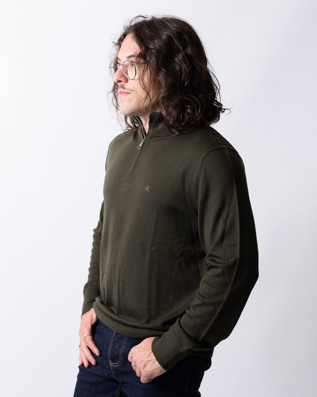 Maglia Calvin Klein mezza zip in lana uomo