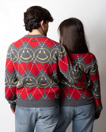 Maglia Moschino "Smiley Capsule" girocollo con ricami all-over