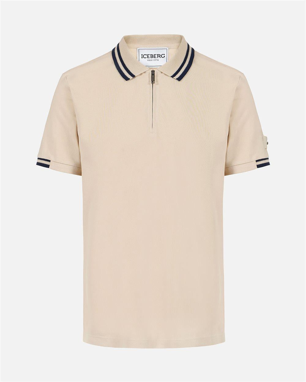 Polo Iceberg mezza zip con colletto a contrasto