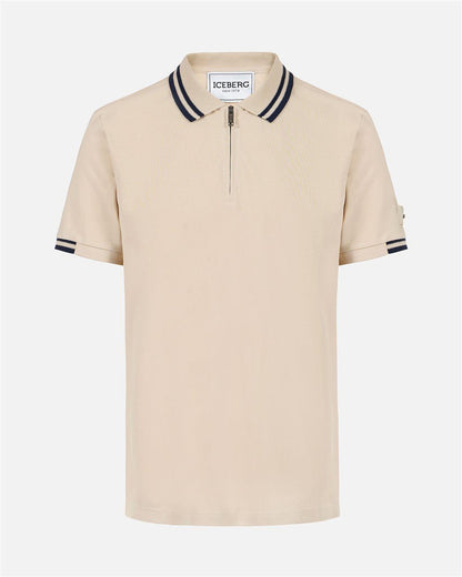 Polo Iceberg mezza zip con colletto a contrasto