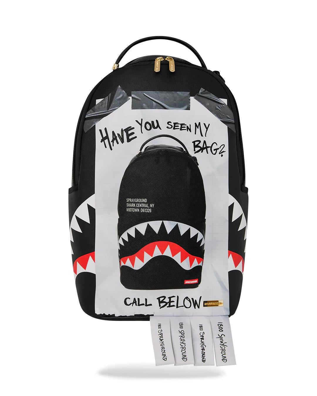 Zaino Sprayground nero "Missing bag flyer on bag backpack"