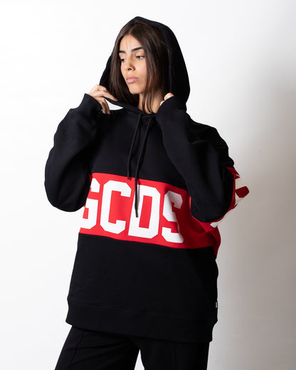 Felpa GCDS in piquet con cappuccio "Band Logo"