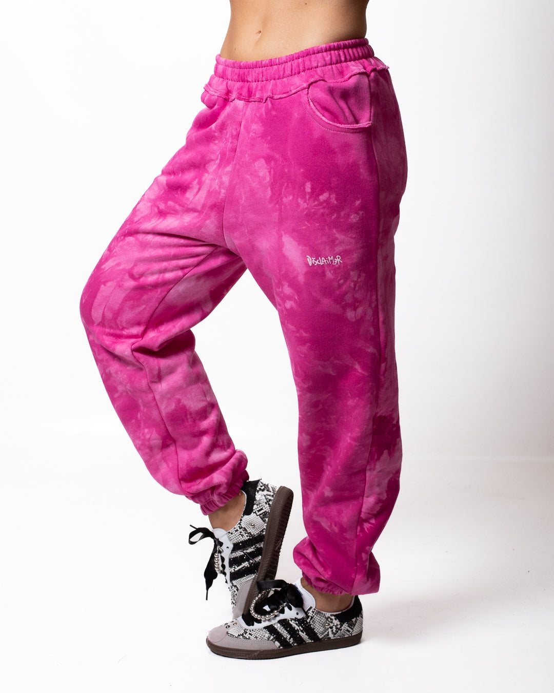 Pantalone Disclaimer in felpa effetto tie dye donna