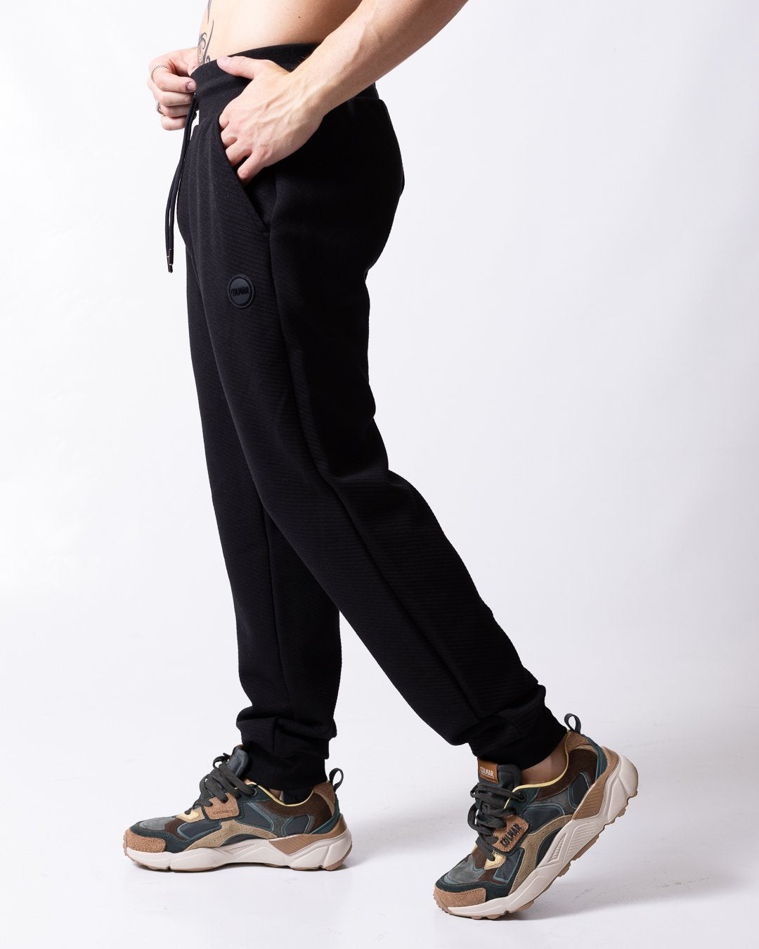 Pantalone Colmar texture millerighe con logo uomo 