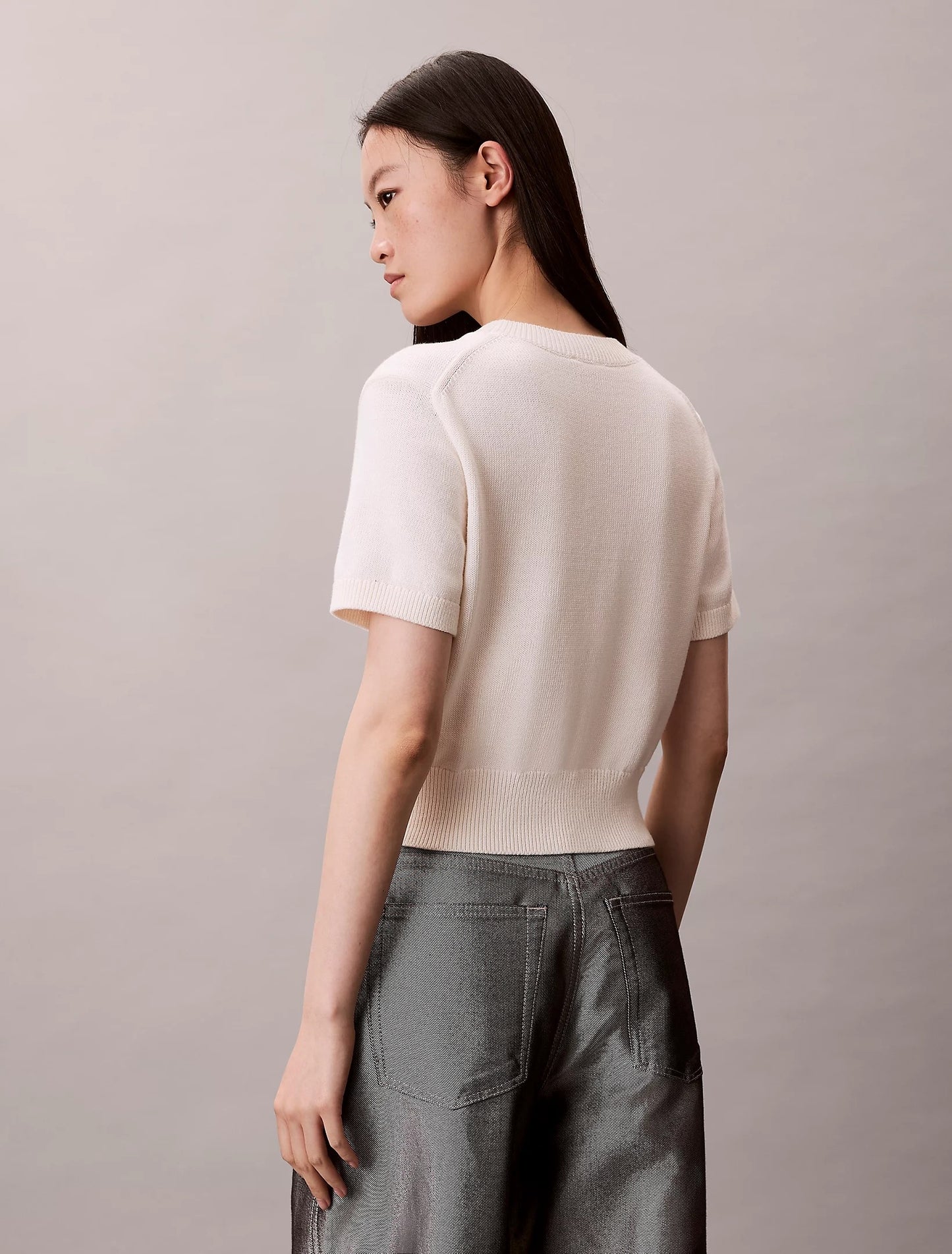 T-Shirt Calvin Klein in maglia con logo teddy donna