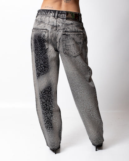 Jeans Just Cavalli boyfriend con strass all-over donna