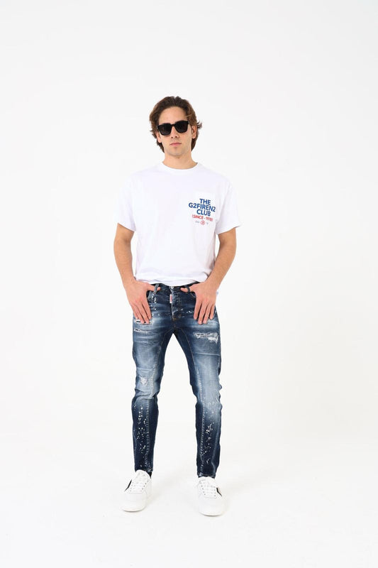 Jeans G2Firenze "Paint White" uomo