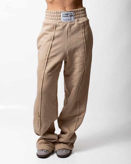 Pantalone Comme des Fuckdown in felpa con nervature ed etichetta donna