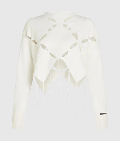 Maglia Karl Lagerfeld Jeans con dettagli cut-out e fondo asimmetrico