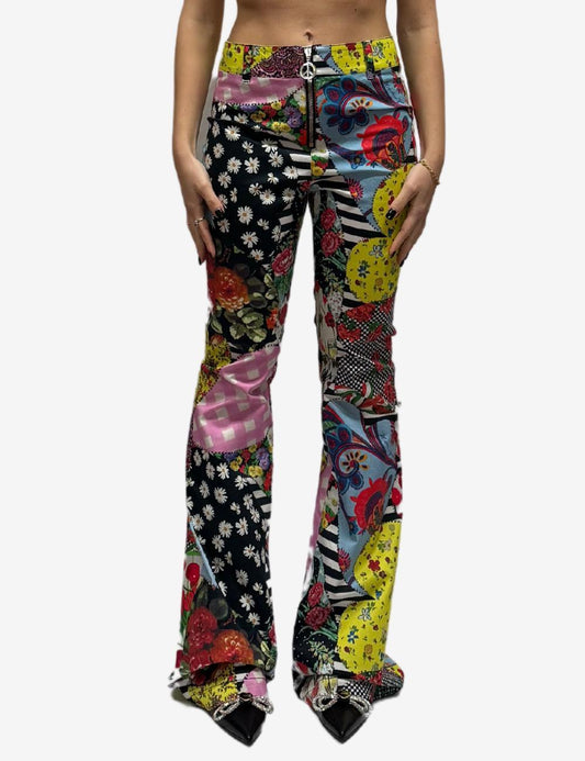 Pantalone Moschino jeans con stampa patchwork donna