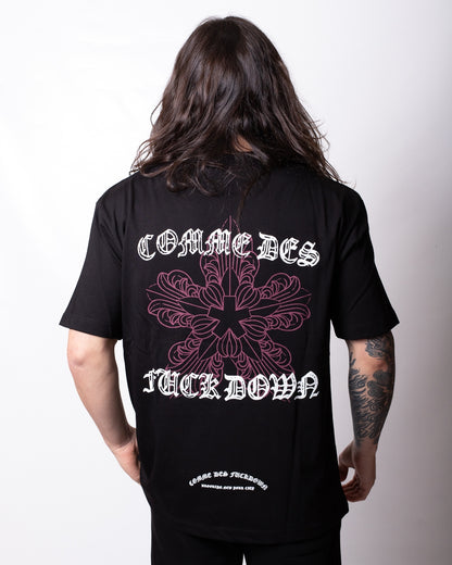 T-Shirt Comme des Fuckdown con logo gothic uomo