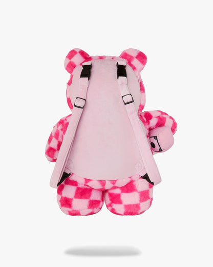 Zaino Sprayground orsetto fucsia "PINK FUR CHECK MONEYBEAR BACKPACK"