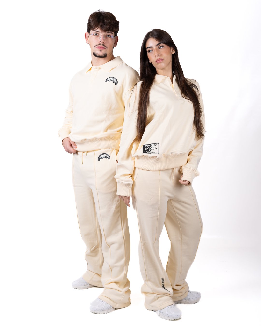 Felpa polo Sprayground con loghi ricamati e patch decorative