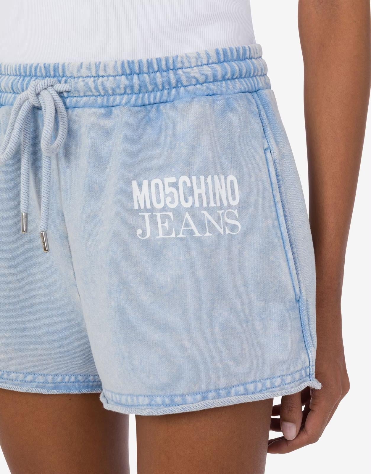 Short Moschino Jeans in felpa con logo stampato donna