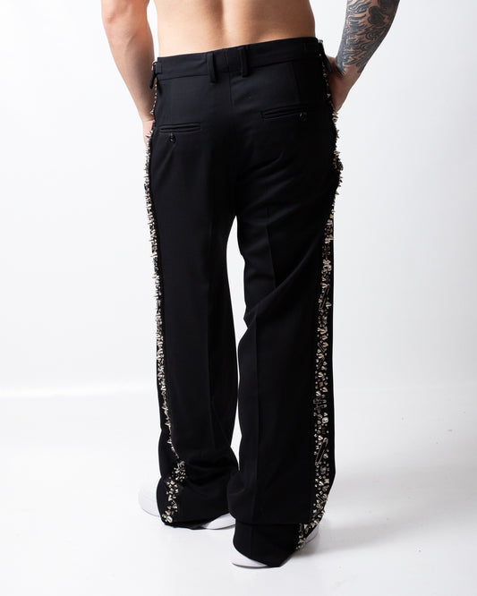 Pantalone John Richmond con borchie, graffette e strass uomo