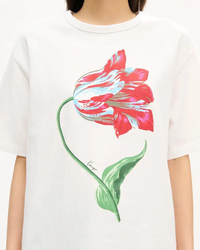 T-shirt Kenzo Paris con stampa "Tulipan" e logo