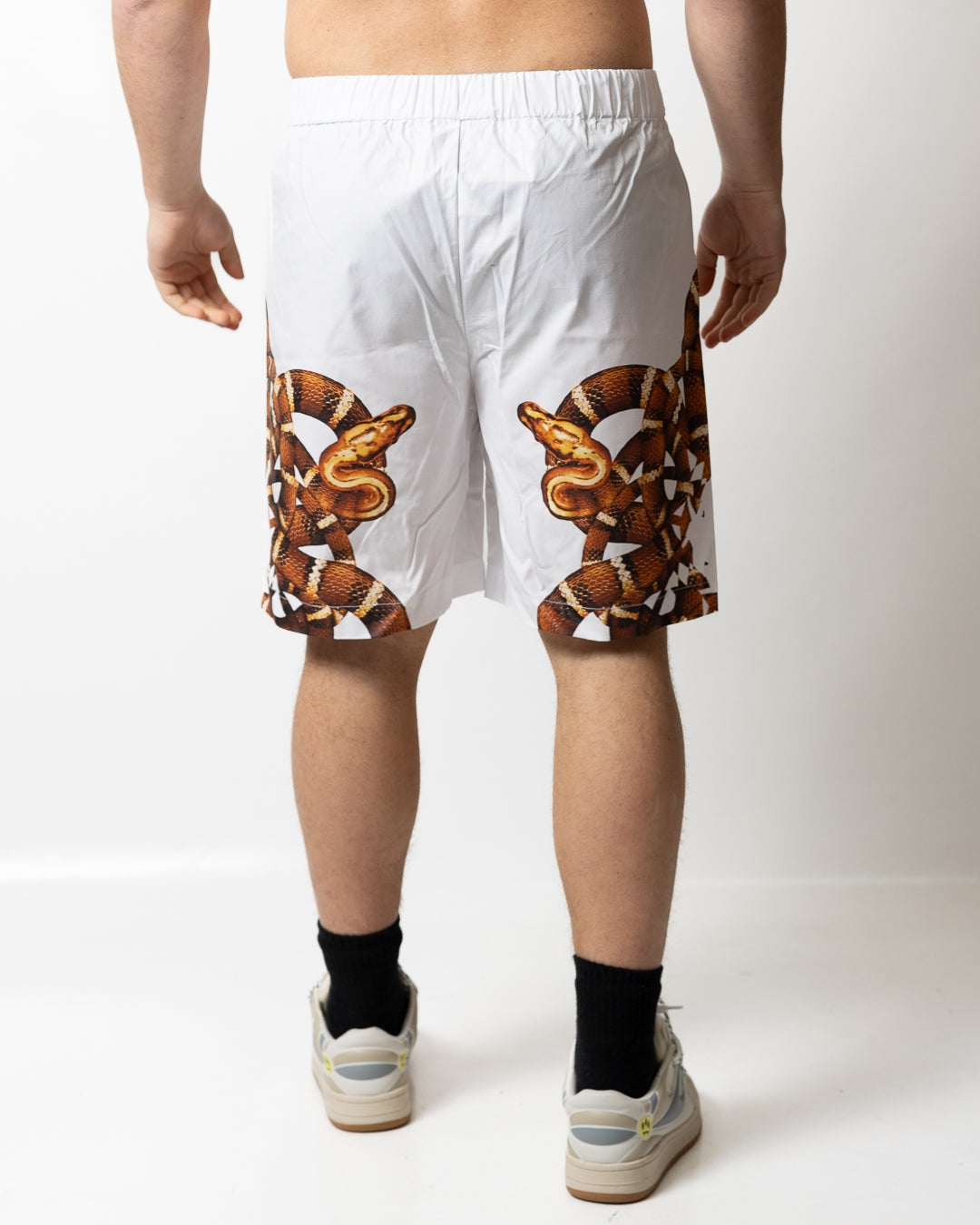 Bermuda Marcelo Burlon in popeline "Snake Logo" uomo