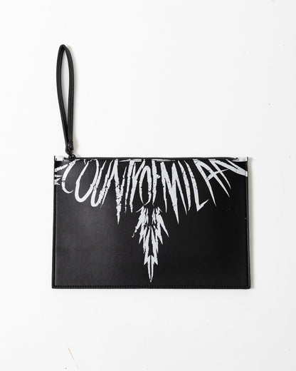Pochette Marcelo Burlon in ecopelle "Icon Wings White" logato