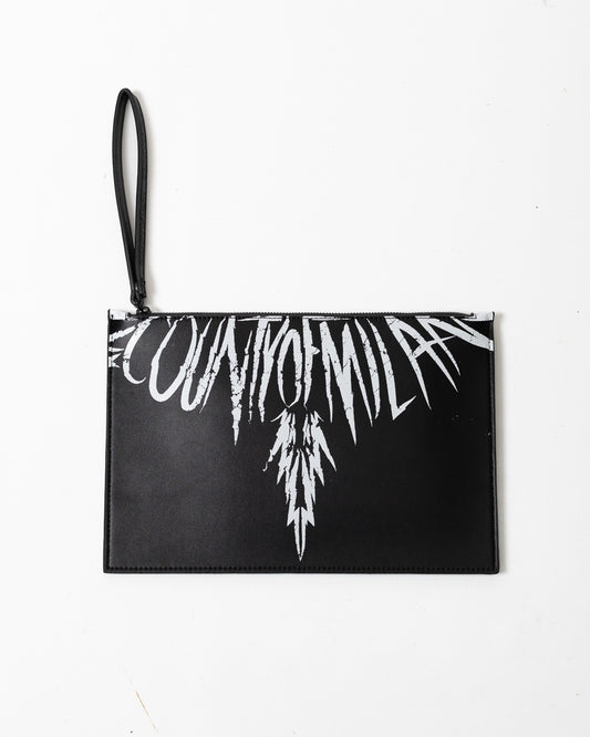 Pochette Marcelo Burlon in ecopelle "Icon Wings White" logato