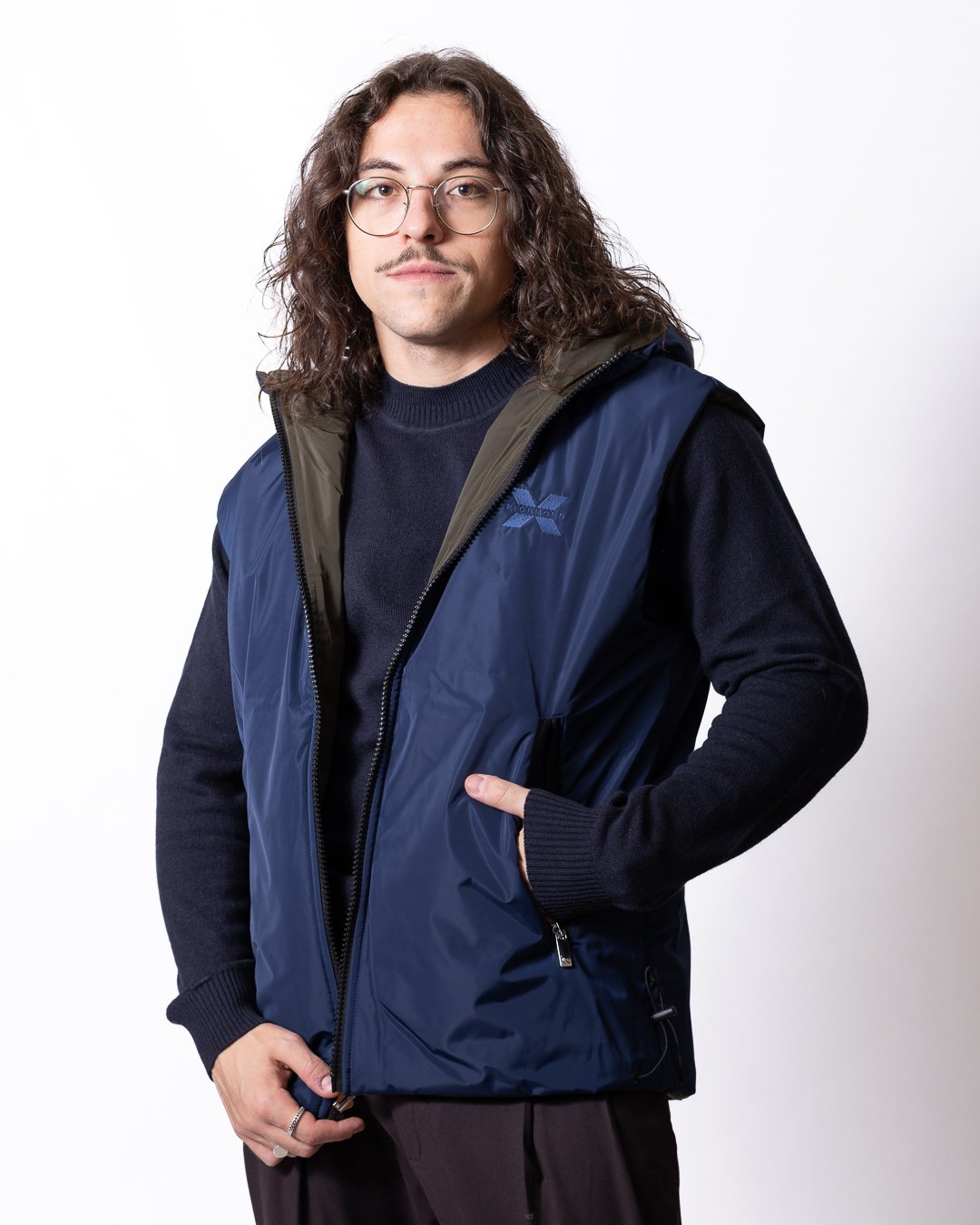 Gilet Richmond X reversibile con logo ricamato