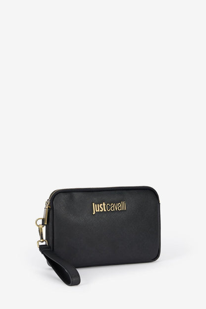 Pochette Just Cavalli "Metal Lettering" in pelle saffiano uomo