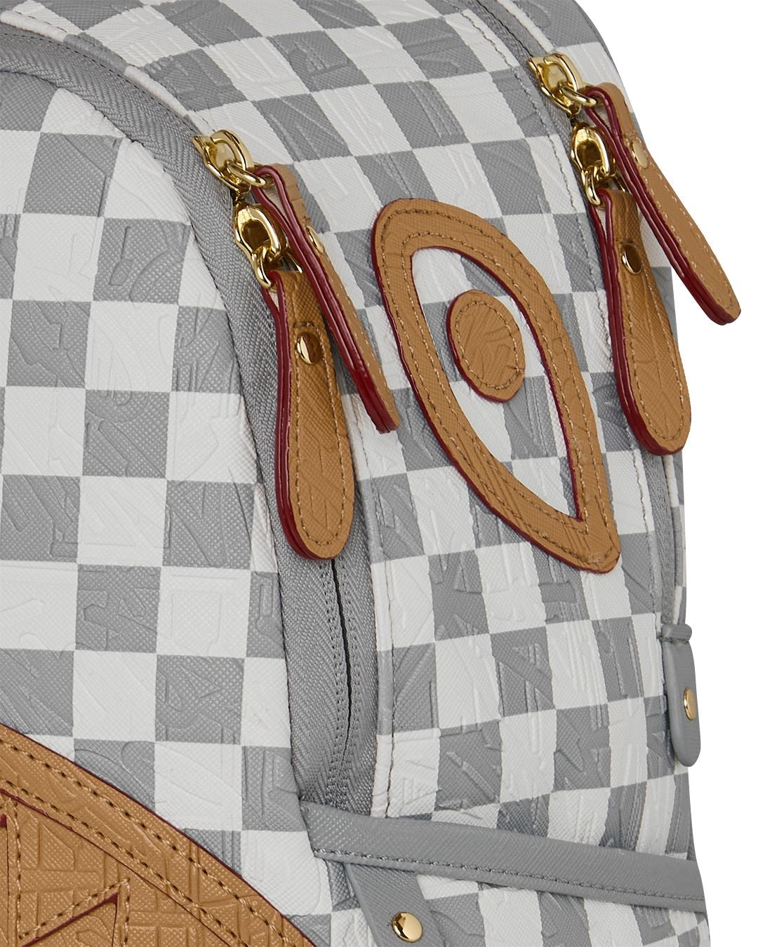 Zainetto Sprayground bianco EMBOSSED CREAM CHECK SAVAGE BACKPACK