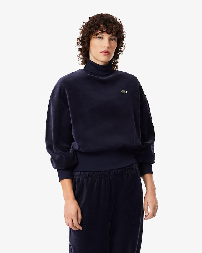 Maglia Lacoste in ciniglia con logo ricamato
